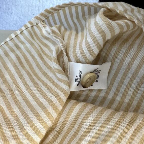 NWT Casual Perfection Tan Striped Twist-Front Shirt Dress Tan White Size Small - Picture 7 of 8